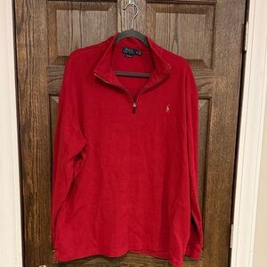 Polo Ralph Lauren Red Estate Rib Quarter-Zip Pullover size xxl